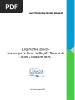 Lineamientos - Tecnicos - para - La - Implementacion - Del - Registro - Nacional - de - Dialisis - y - Trasplante - Renal 2018