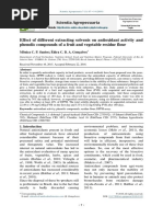 Effect of Different Extracting Solvents On Antioxidant Activity and