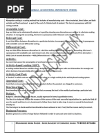 Managerial Accounting Definitions