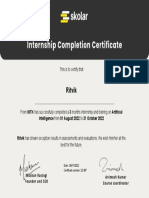 Skolar - Internship Completion Certificate - Ritvik