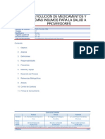 PNO FH 08 CZM Devolución de Medicamentos y Demás Insumos para La Salud A Proveedores