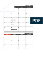 Free Sample HR Calendar Template