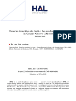 Dans Les Tranchées Du Droit.: Les Professeurs de Droit Et La Grande Guerre (1914-1929)