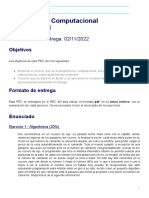 Pensamiento Computacional: Fecha Límite de Entrega: 02/11/2022