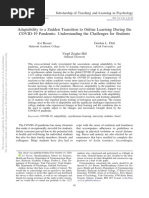 Adaptability To A Sudden Transition To Online Learning During The COVID-19 Pandemic: Understanding The Challenges For Students