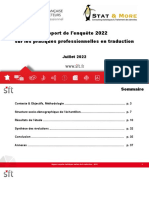 2022 - SFT - Resultats Enquete Statistiques Metiers de La Traduction