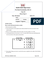 PRE-MOCK HPHS-Physics-32025003CS202o2