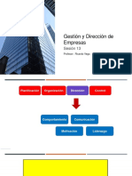 Gestión y Dirección de Empresas - Sesión 13