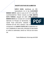 Recibo Por Concepto de Pago de Alimentos