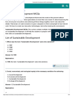 Sustainable Development MCQs With Answers