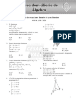 Tarea Domiciliaria de Álgebra: Sistema de Ecuacions Lineales II y No Lineales