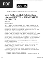 2005 California Civil Code Sections 789-793 Chapter 2. Termination of Estates