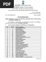 Result of The RTR Exam Held at Chennai