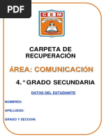 Carpeta de Recuperación: Grado Secundaria