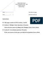 Instructions:: Z This Paper Consists of TWO Sections, A and B. Z Section A: Multiple Choice Questions (30 Marks)