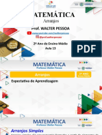 MATEMÁTICA - Aula 13 - 2°AnoEM - Arranjos - OK