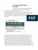 6 - Tutorial Uji Autokorelasi Dengan Durbin Watson Menggunakan SPSS Lengka1