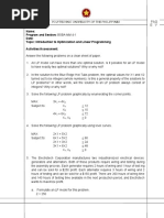 Steve Malunes - Assessment (Module 3) - Introduction To Optimization and Linear Programming