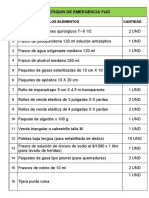 Lista de Botiquin y Kit de Emergencia