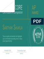 ActiveScore AP Certificate - Sarthak Shukla