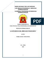 T.S.P. Eficiencia Del Mercado Financiero Pamela Deysi Yance Since