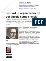 Herbart o Organizador Da Pedagogia Como Ciencia