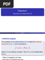 Calculus I - Summary of Lecture #13+14