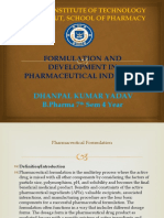 Formulation and Development in Pharmaceutical Industry