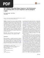 How Ethical Leadership Shapes Employees' Job Performance: The Mediating Roles of Goal Congruence and Psychological Capital