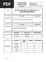 Supplier Seclection Procedure-SOP