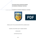 Mejoramiento en Las Capacidades Tecnicas Productivas de Los Productores de Cuyes Del Distrito de Pacobamba