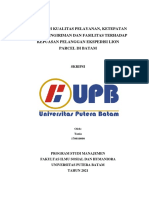 Engaruh Kualitas Pelayanan, Ketepatan Pengiriman Ekspedisi Lion Parcel - Universitas Putera Batam - Tania