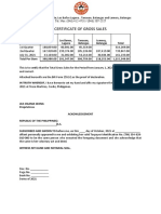 Certificate of Gross Sales