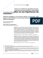 Las Hipotecas de Máximo en El Sistema de Garantías Peruano. ¿Qué Ocurre Con Los Principios de Accesoriedad y Especialidad en Cuánto Al Crédito en Las Hipotecas de Máximo