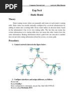 Exp - No. 6 Static Route