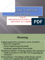 Working Capital Analysis