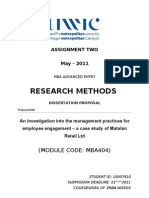 Research Methods: (Module Code: Mba404)