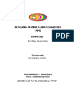 Rencana Pembelajaran Semester (RPS) : Perilaku Konsumen