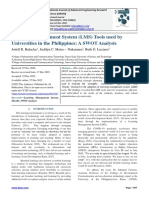 Learning Management System (LMS) Tools Used by Universities in The Philippines: A SWOT Analysis