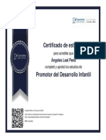 Certificado Promotor Del Desarrollo Infantil (Español)