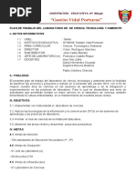 Plan de Trabajo Del Laboratorio de de Ci