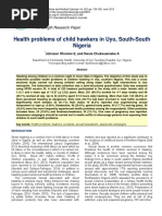 Health Problems of Child Hawkers in Uyo Southsouth Nigeria