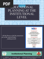 Educational Planning at The Institutional Level