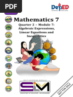 Math7 - q2 - Mod7 - Algebraic Expressions, Linear Equations and Inequalities