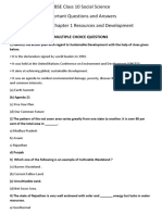 Cbse Class 10 Social Science Important Questions and Answers Geography Chapter 1 Resourcess and Development