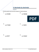 Grade 6 Dividing Decimals by 1 Digit Decimals D