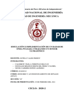 Simulación e Implementación de Un Radar de Onda Pulsada Utilizando Un Sensor Ultrasónico