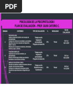 Plan Evaluacion Psicopatología I