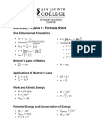 Physics 1 Formula