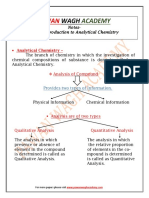 Introduction To Analytical Chemistry Class 11th Notes